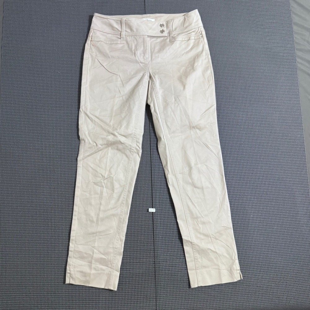 White House Black Market Womens Tan Slim Ankle Pants Size 0